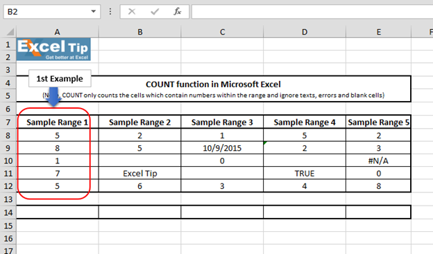 count function in excel for mac